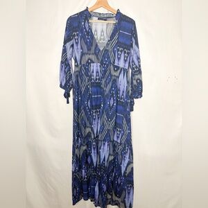 La Plage Dress Maxi Bohemian Cotton Size S